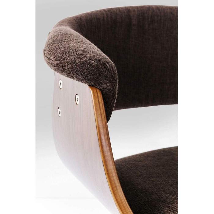 Крісло Kare Design Monaco Nougat, коричневе, 72x58x47 см, обідній стілець, імітація шкіри, ніжки з бука, для їдальні