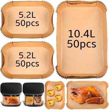 Аксесуари для фритюрниці Ninja Foodi Flexdrawer 10.4 л AF500DE.150 шт. Папір для випічки аерофритюрниці Папір для випічки для ніндзя AF500EU, також сумісний з Instant 8.5 л і Duronic 10 л