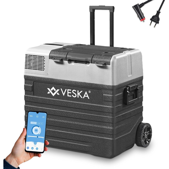 Компресорна холодильна камера електрична, морозильна камера з управлінням APP, підключення USB, 12/24V, 230V, колеса, переносний х
