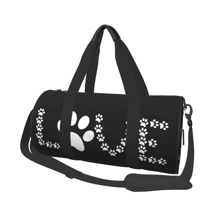 Дорожня сумка-циліндр, принт Сліди лап, спортивна сумка для чоловіків та жінок, сумка-мішок, спортивна сумка