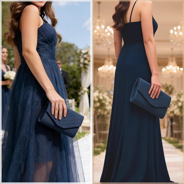 Клатч Milisente для жінок, замшевий клатч, для весілля, сумка на ланцюжку, сумка через плече, вечірня сумочка темно-синього кольору