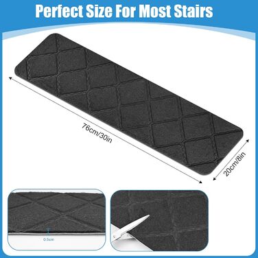 Килимки для сходів, 15 шт. , самоклеючі килимки для сходів для приміщень, 76 x 20 см, протиковзкий килимок для сходів, самоклеючий для дерев&39яних сходинок, безпечний килимок для сходів для дітей, людей похилого віку, домашніх тварин, темно-сірий B-темно