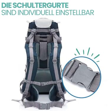 Переноска Fillikid - люлька на спині із захистом від сонця, поясом, дитячим рюкзаком і відділеннями для зберігання - рюкзак для по