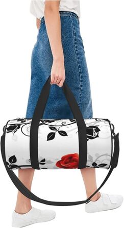 Дорожня сумка Tower Paris, кругла, великої місткості, легка та міцна, ідеальний подарунок для походів, відпустки, ділових поїздок та іншого, квітковий дизайн Троянда з плющем з листям, універсальний розмір