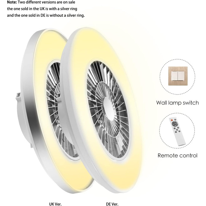 Сучасний світлодіодний стельовий світильник BKZO з вентилятором, стельовий вентилятор з лампою, 24 швидкості вентиляції, легке рег