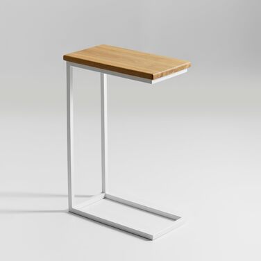 Маленький приставний столик-диван Чорно-білий дерев&39яний столик для ноутбука С-подібний столик для дивана Приставний столик піднос дубовий столик-ліжко тумбочка тумбочка високий столик для ноутбука для дивана маленький столик для вітальні (CWH) каркас б