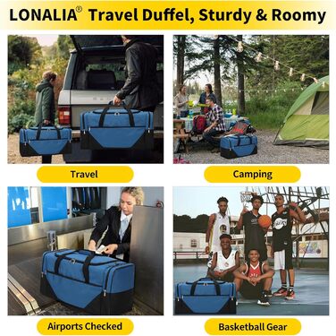 Велика чоловіча дорожня сумка об&39ємом 54 л - спортивна сумка для відпочинку, подорожей, ночівлі та сауни (синя)