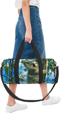 Спортивна сумка, дорожня сумка, принт Ведмідь, малюнок Коала, сумка для подорожей на ніч, Чорний колір, універсальний розмір, дорожня сумка