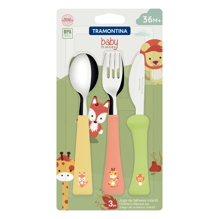 Дитячий набір столових приборів Tramontina Baby Friends, 3 предмети (6710902)