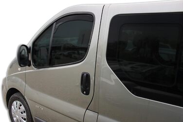 АВТОМОБІЛЬНИЙ СКАУТТ GP Wind Deflector Rain Deflector підходить для Vivaro 2001-2014, Primastar 2001-2014, чорний, тонований, набір з 2 шт. , аеродинамічний