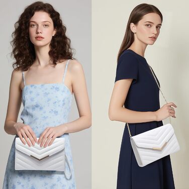 Веганська шкіряна сумочка-клатч з ручкою на зап'ястя та ланцюжком, елегантна стьобана сумочка-конверт для вечірок, модна сумка через плече для весілля, святкування, побачень, банкетів, 23x16x6 см