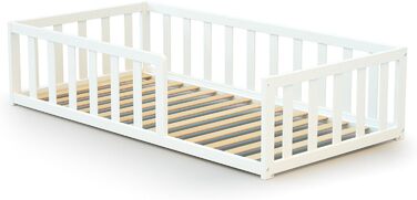 Дерев&39яне ліжко для немовлят 70x140 см Біле З бар&39єрами З бар&39єрами Ліжечко Дитяче ліжко Рейкова основа в комплекті Комфорт сну Незалежність Безпека Дитяче ліжко Біле