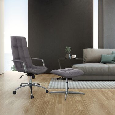 Ретро-табурет SARANTO, 670934, тканина, темно-сірий