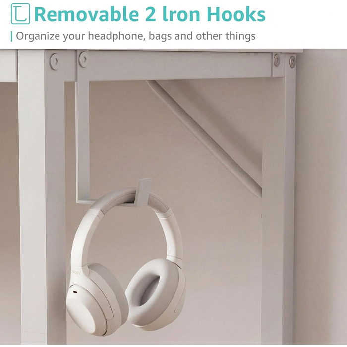 Білий Маленький письмовий стіл для спальні Дитячий навчальний стіл для дому, офісу, спальні, невеликих приміщень, 81,3 см, Сучасний міні-стіл для ноутбука, білий 80 x 50 см