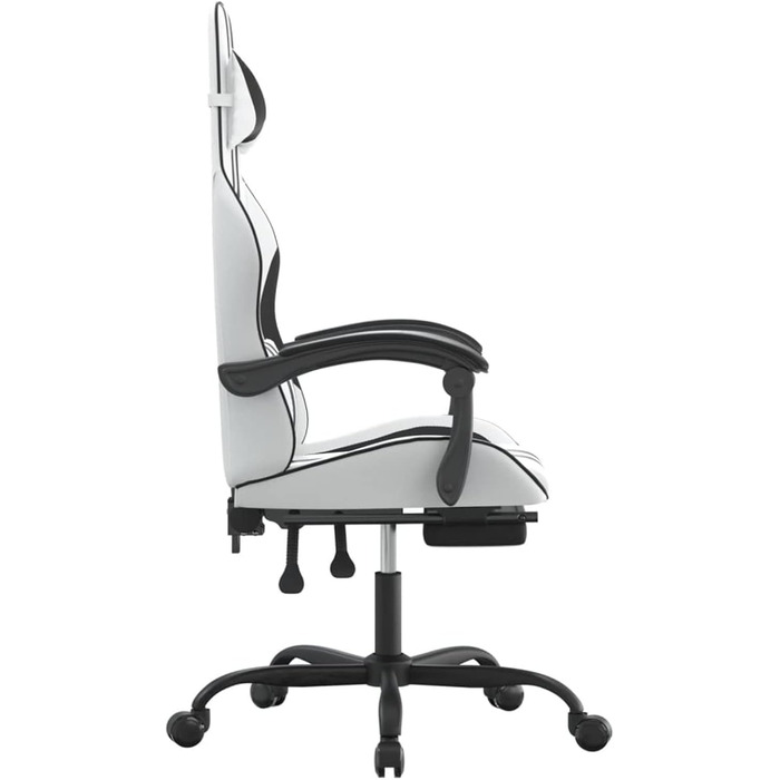 Ігрове крісло з підставкою для ніг, крісло для ПК, ігрове крісло, крісло для геймерів, крісла для домашнього офісу, крісла для ігор, крісло для PlayStation, комп&39ютерне крісло, біла та чорна штучна шкіра