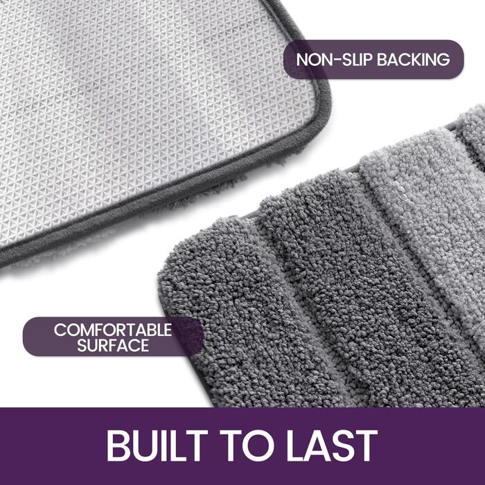 Килимок для ванної кімнати нековзний 40 х 60 см,Килимок для ванної кімнати поглинаючий м'який, можна прати в машині для ванних кім