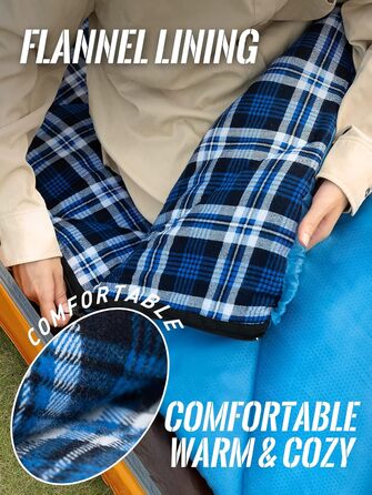 Спальний мішок Bessport 3-4 сезони - Фланелевий спальний мішок Зима, Тепла ковдра для активного відпочинку на свіжому повітрі, Невеликий розмір упаковки, Надлегкий, Водонепроникний для кемпінгу, подорожей, походів, для дорослих, Синій