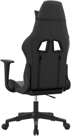 Ігрове крісло з функцією масажу, чорно-сіра штучна шкіра, офісне крісло, ігрове крісло, ігрове крісло, обертове крісло, стілець для столу - 345449