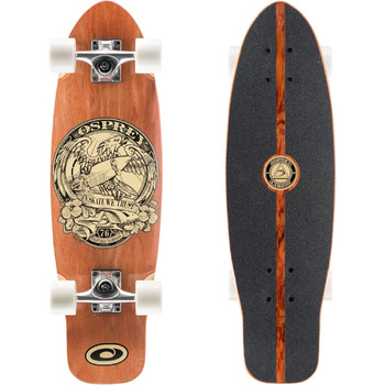Скейтборд Osprey Single Kick Tail Cruiser In Skate We Trust Brown 27.5" міні-круїзер 70 см old school single kick 7-шаровий канадський клен ABEC-7 PU колеса 60x51 мм для новачків профі In Skate We Trust дизайн оригінал Великобританія 2025