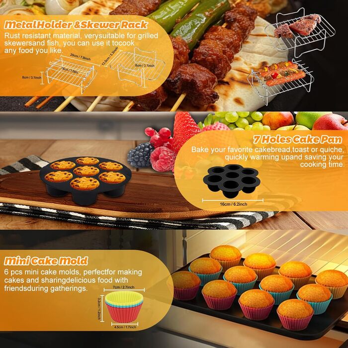 Аксесуари для фритюрниці, аксесуари для фритюрниці 7.6-9.5 л та інші двозонні фритюрниці, аксесуари для фритюрниці, аксесуари для фритюрниці без бісфенолу А Аксесуари для фритюрниці для Ninja Foodi AF400EU AF300EU AF500EU