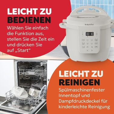 Мультиварка Instant Pot 7-в-1, 5.7 л Розумна скороварка, Slow Cooker, рисоварка, сотейник, йогуртниця, пароварка та підігрівач страв, колір Sea Salt White