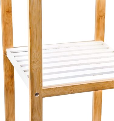 Полиця Relaxdays, бамбук, білий, 80 x 33 x 34 см, натуральна полиця, одинарна
