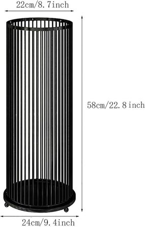 Підставка для парасольок Cuiynic, Сучасна кругла підставка для парасольок, Металева підставка для парасольок для дому, Офісу, Передпокою, Передпокій, Тримач для парасольки, Ганок (Білий, 24 x 58 см) Blanc 24*58см