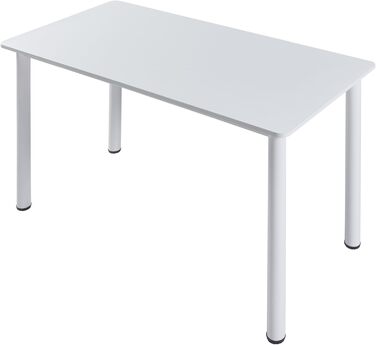 Обідній стіл Tammela, кухонний стіл на 4 особи, 120 x 60 см, прямокутна стільниця, сталеві ніжки, білий