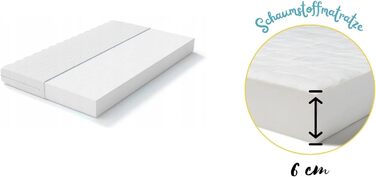 Дитяче ліжко Happy Babies - із захистом від падіння, хлопчик, 140x70, дитяче ліжко з шухлядою та матрацом, односпальне ліжко для дітей, біле/синє, з мотивом собаки, блакитне Niebieskie