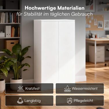 Багатофункціональна шафа Bellamio Ais, ширина 60 см вузька шафа для документів побутова шафа з 3 відділеннями білого кольору універсальна шафа 110 60 33 см настінна шафа з дверцятами, що відкриваються натисканням шафа для взуття, біла, 3 відділення