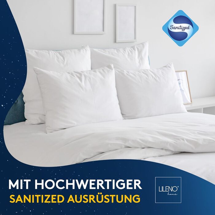 Подушка LILENO HOME 80x80 (комплект з 2 шт.) Можна прати при 95C, Oeko-Tex та зроблено в Німеччині Регульована подушка 80x80 для райського сну Подушка 80x80 см з приємним запахом Комплект з 2 шт.