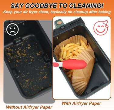 Аксесуари для фритюрниці BYKITCHEN для Tefal 5.2/3.1L Dual Easy Fry, Philips Dual Basket Airfryer 3000 Series, Папір для випічки для фритюрниці Moulinex 8.3 л, Cecotec, DMS, аксесуари для фритюрниці (100 шт. )