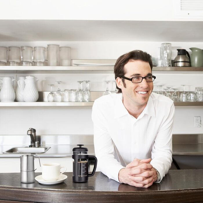 Прес для кавоварки Easyworkz French Press 350 мл з боросилікатним склом, неслизька м&39яка ручка, чорний