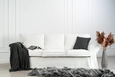 МАЙСТРИ ЧОХЛІВ Чохол для дивана IKEA Ektorp 3-місний з бавовни, білий, чохол для дивана 218 88 88 см Білий преміум бавовна