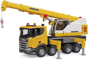 Кран вантажівка Scania Super 560R жовтий 116 світло-звуковий модуль