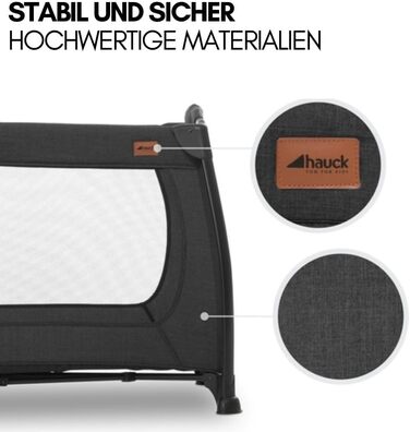 Дорожнє ліжечко Hauck Play N Relax Center з пеленальною підкладкою, регульованою висотою та боковим входом - колір Melange Black