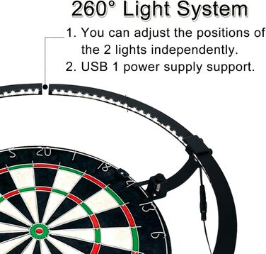 Система освітлення мішень для дартсу 260 Підходить для всіх видів мішень для дартсу Професійні деталі для дартсу