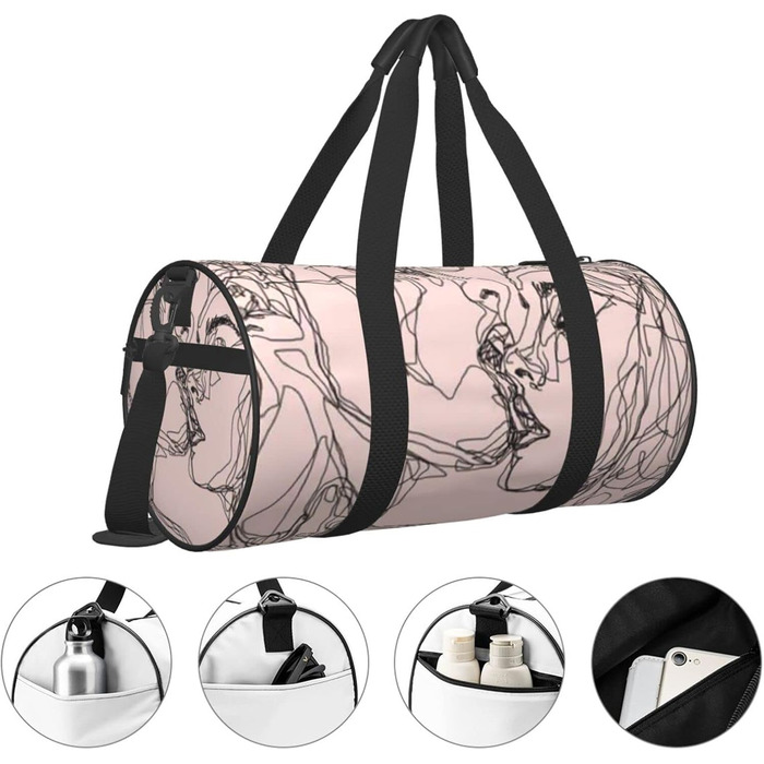Універсальна дорожня сумка для жінок та чоловіків, принт Поцілунок, спортивна сумка, сумка-мішок, спортивна дорожня сумка