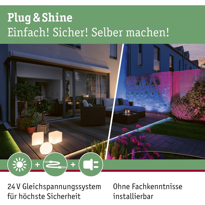 Світильник-сфера Paulmann Plug & Shine Globe IP67 3000K 24V (94178) вуличне освітлення для саду та тераси, стандартний розмір