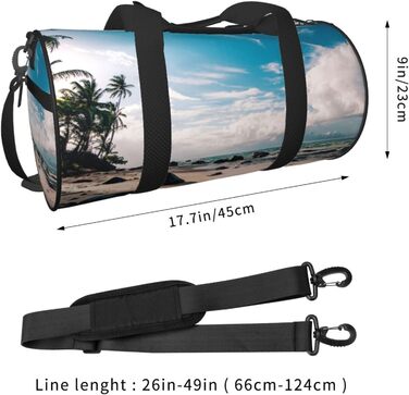 Спортивна сумка, дорожня сумка, пляжна сумка, з пальмами, принт, сумка на нічліг, чорна, універсальний розмір