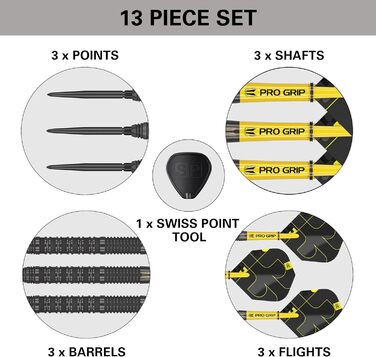 Набір дротиків Target Darts Bolide Void 90 вольфраму, сталеві наконечники зі швейцарськими наконечниками 21G/22G/23G/24G/25G/25G Професійні набори дротиків, чорні дротики, швейцарські наконечники - інструмент у комплекті, ствол 23G 01