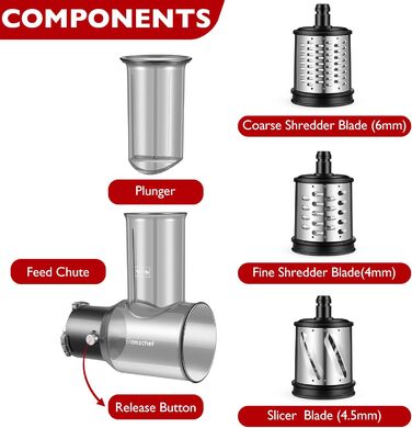 Електрична овочерізка AMZCHEF Аксесуари для повільної соковижималки ZM1501 & GM3001 - ZM1501 Аксесуари - GM3001 Аксесуари - Без машини, тільки аксесуари в комплекті - 3 знімні лопаті барабана