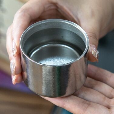 Надлегка 450-мілілітрова двостінна ізольована пляшка для чаю для кемпінгу та походів, титановий сплав, сірий колір