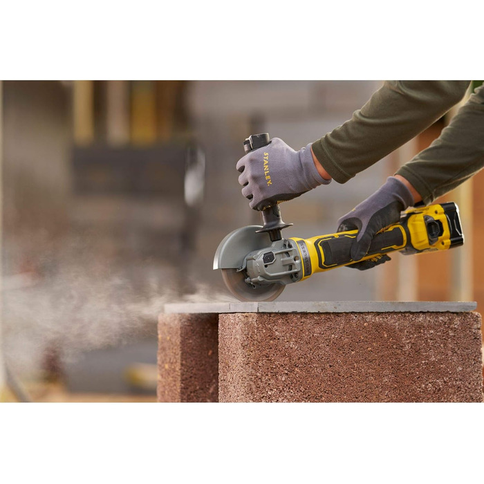 Акумуляторна кутова шліфувальна машина Stanley FatMax V20 SFMCG700B (18 В, діаметр диска 125 мм, безщітковий двигун, міцний литий