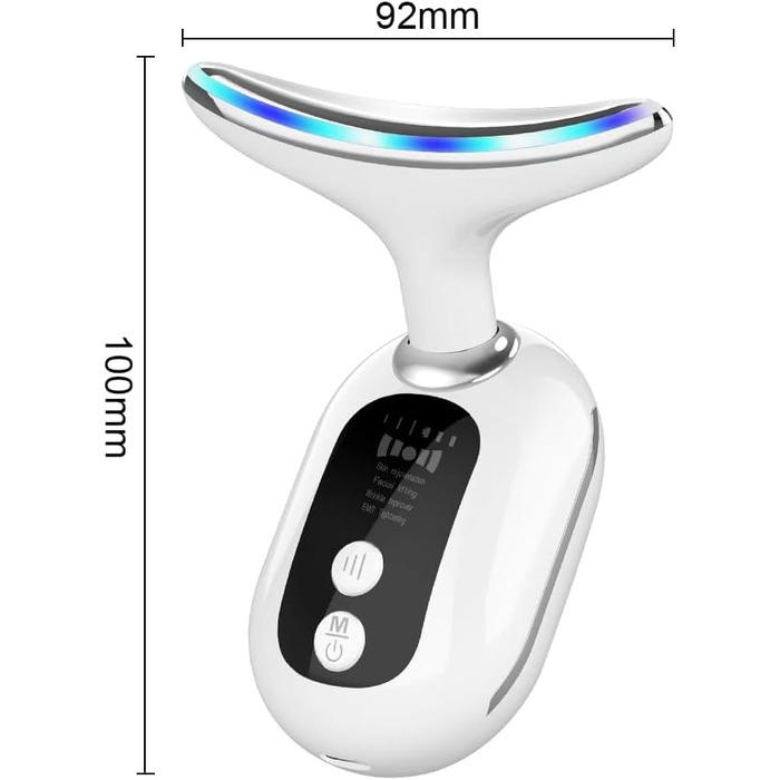 Масажер для обличчя з 4 режимами, 45 Heat V Face Beauty Meter Масажер для шиї обличчя, електричний тренажер для підборіддя для боротьби зі зморшками та старінням видалення прищів Глибоке очищення догляду за обличчям Delphine