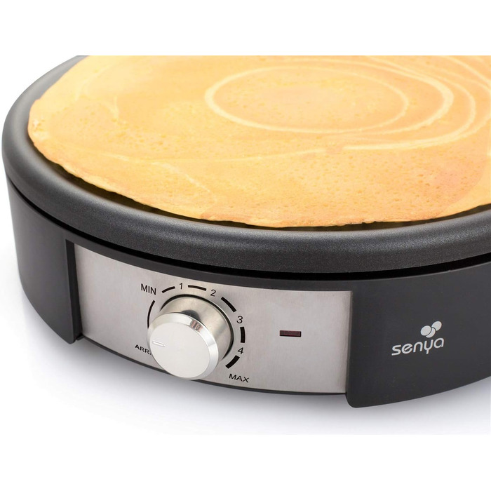 Сковорода для млинців Senya SYCK-CV026, електрична, 2 змінні литі алюмінієві пластини, Crepe Time, 1500 Вт, 1500 Вт, Чорний
