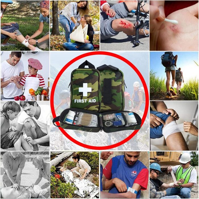 Набір першої допомоги, Survival 168 Piece Аварійний компактний набір з сумкою для першої допомоги на поясі Edc Small Pouch для дом