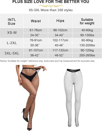 Колготки сітчасті comeondear, великі розміри, чорні, L-XXL