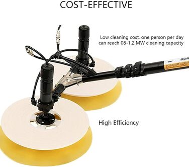 Автоматична щітка для чищення фотоелектричних панелей, Телескопічна штанга/2.1-7.5 М, Швидкість 300/хв, Легко витирається, З довго