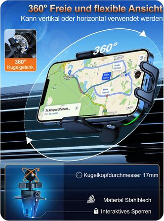 Автомобільний тримач мобільного телефону Auckly 15 Вт з функцією зарядки, автоматичне затискання на 270, автомобільний бездротовий